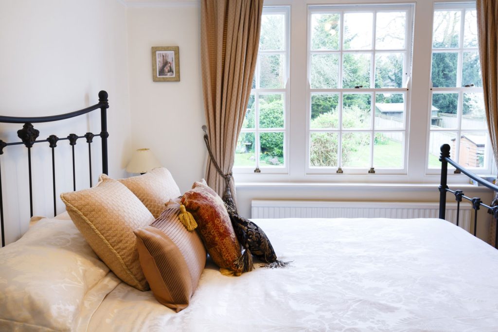 Sliding sash window in master bedroom