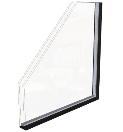 Standard toughened glass panel with clear finish.