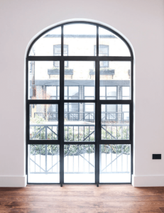 Large black steel modern custom window