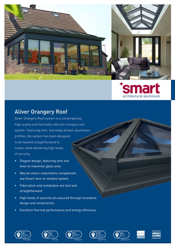 Front cover Aliver Orangery Roof Data Sheet