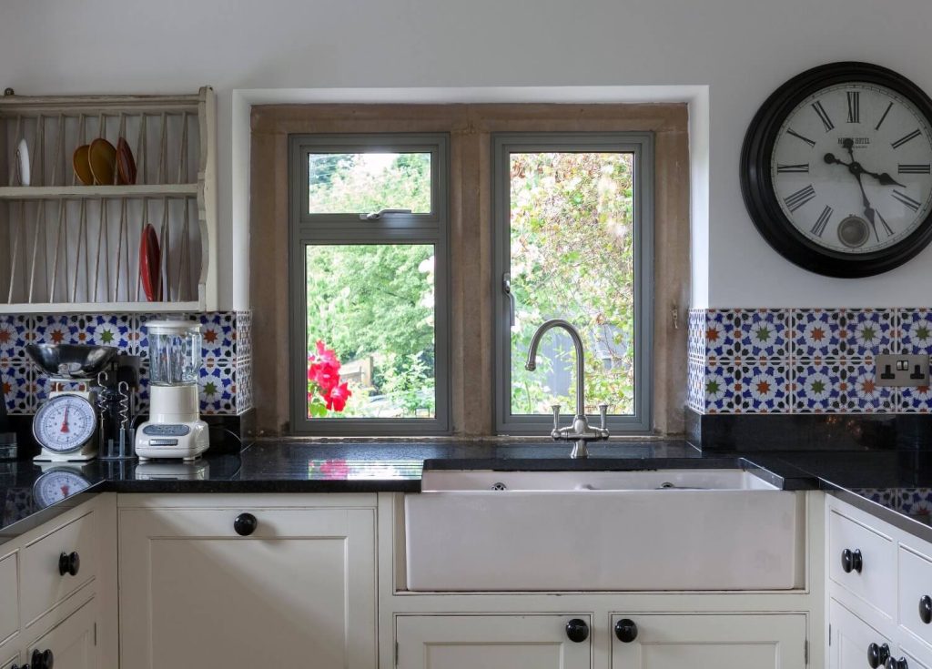 Interior of modern smart bathroom window