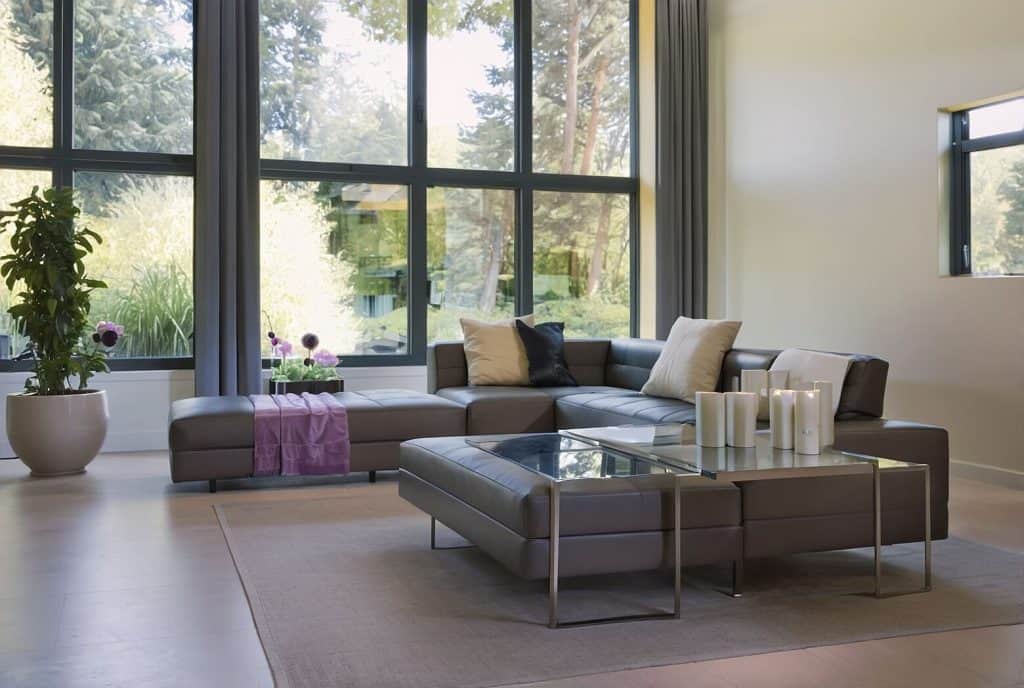 Stylish steel-look windows and doors enhancing contemporary home aesthetics.