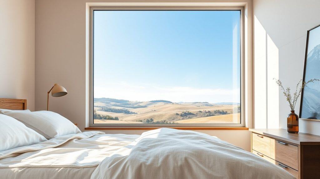 Large picture window offering stunning views for modern home interiors.